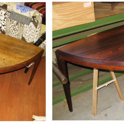 Restauration de meubles, avant et après